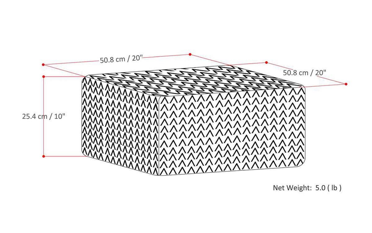 Grey | Nate Patterned Square Pouf