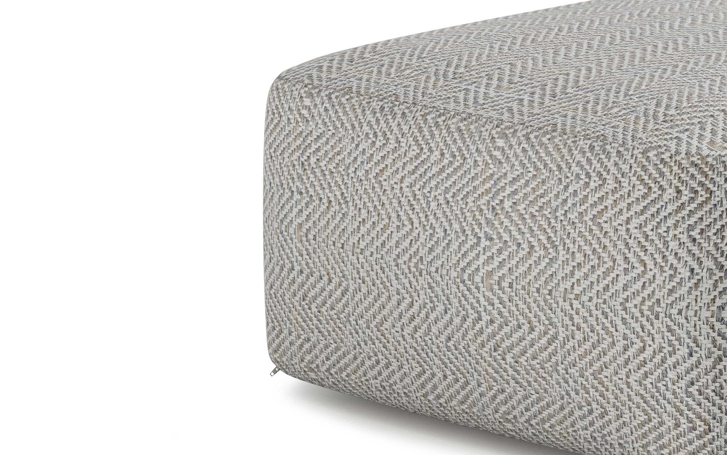 Grey | Nate Patterned Square Pouf