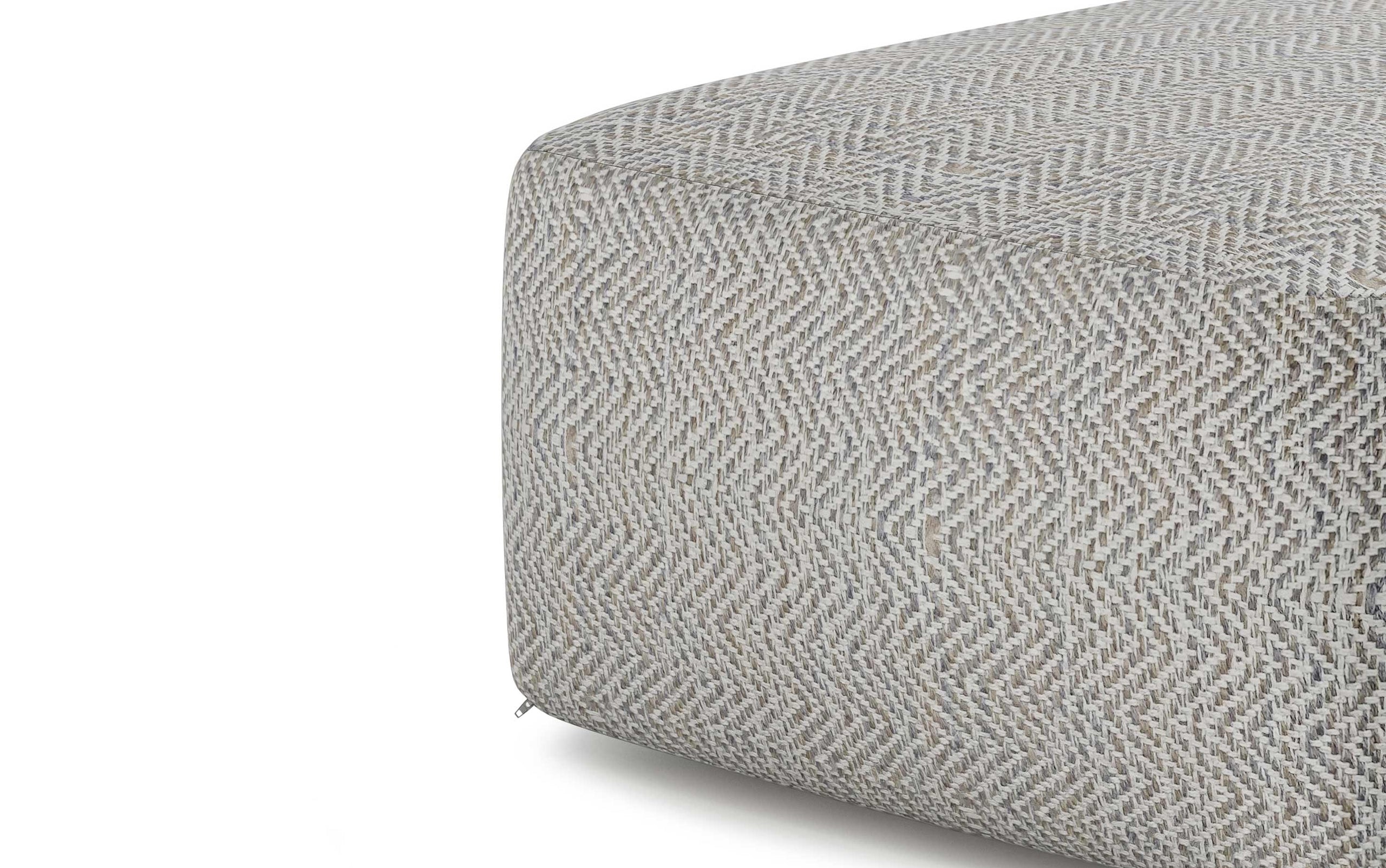 Grey | Nate Patterned Square Pouf