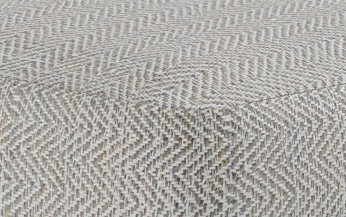 Grey | Nate Patterned Square Pouf