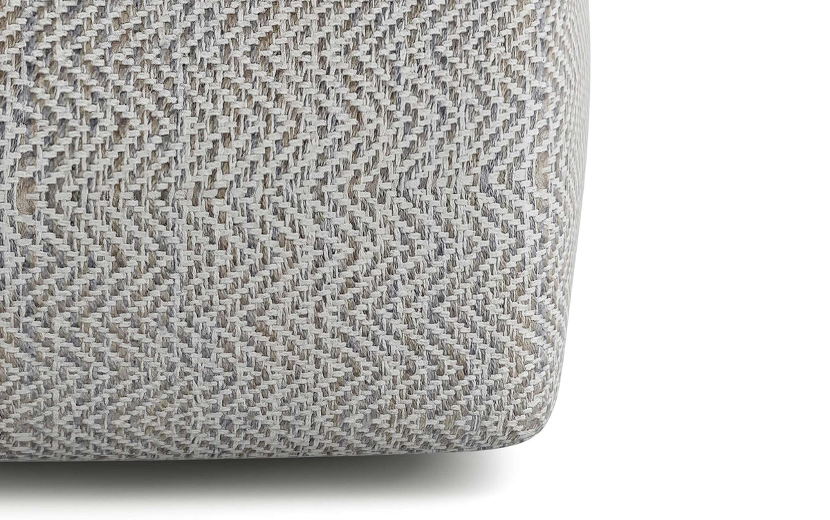 Grey | Nate Patterned Square Pouf