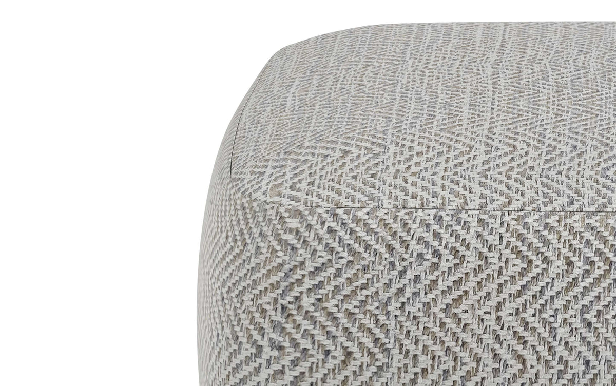 Grey | Nate Patterned Square Pouf