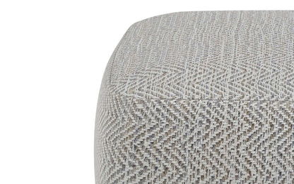 Grey | Nate Patterned Square Pouf