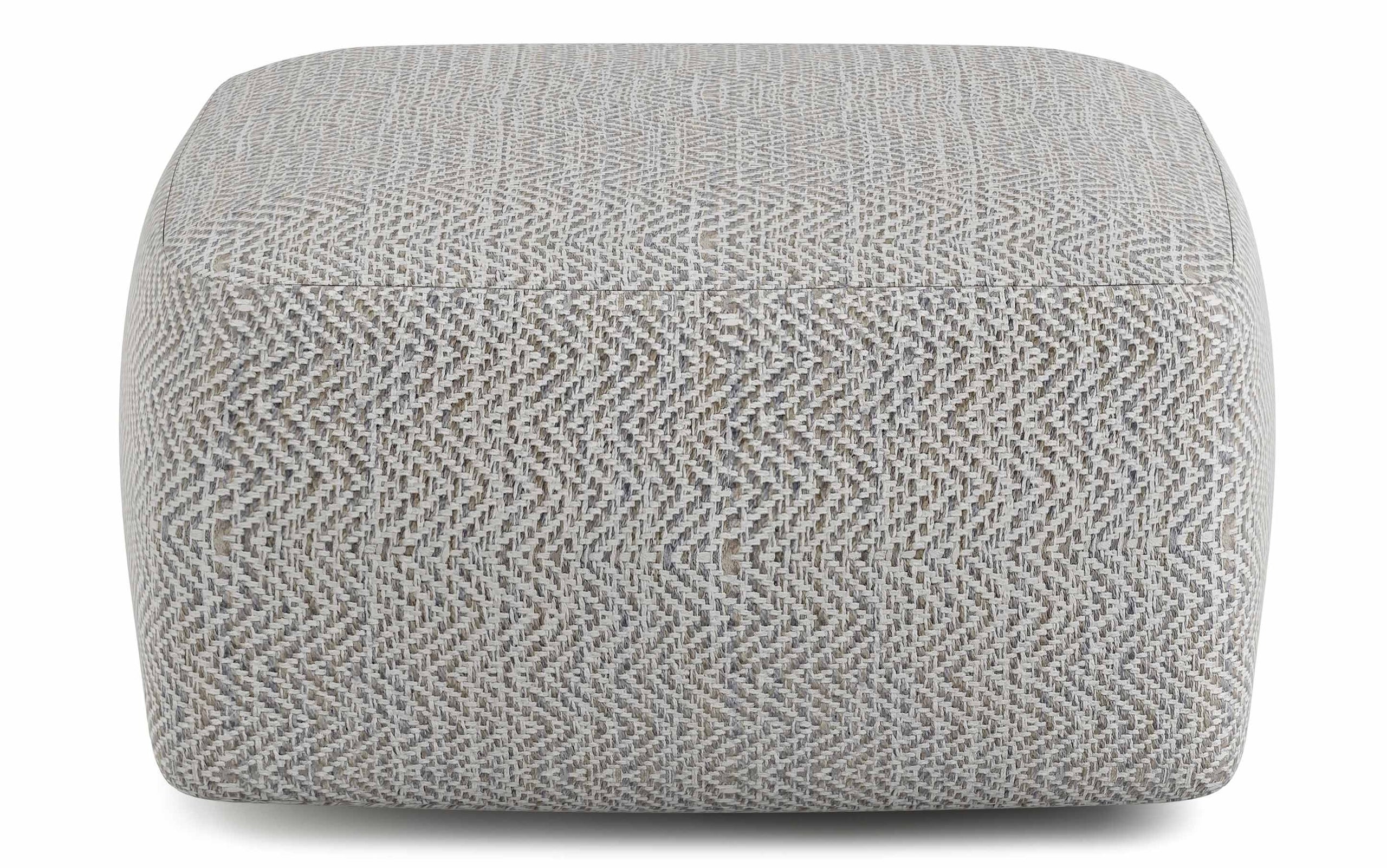 Grey | Nate Patterned Square Pouf