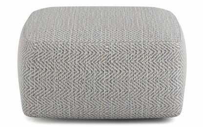 Grey | Nate Patterned Square Pouf