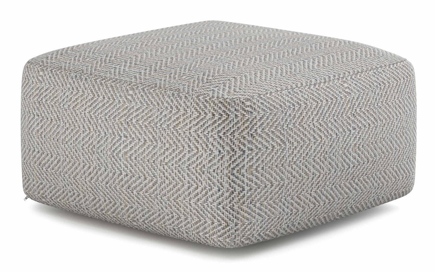 Grey | Nate Patterned Square Pouf