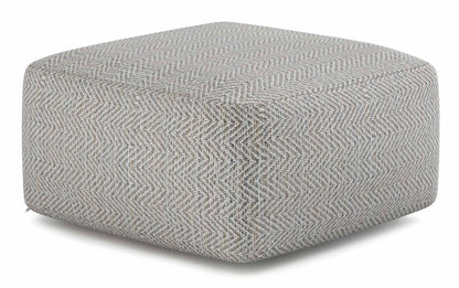 Grey | Nate Patterned Square Pouf