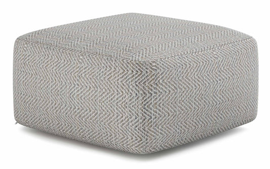 Grey | Nate Patterned Square Pouf