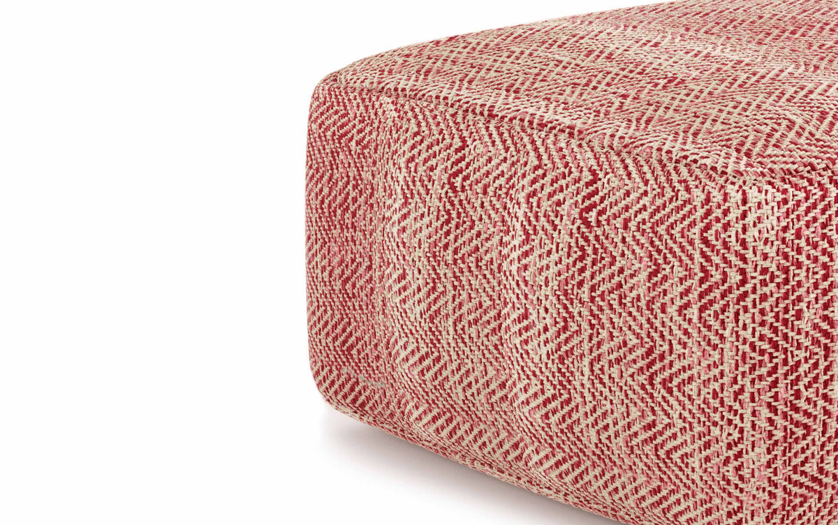 Light Teal | Nate Patterned Square Pouf