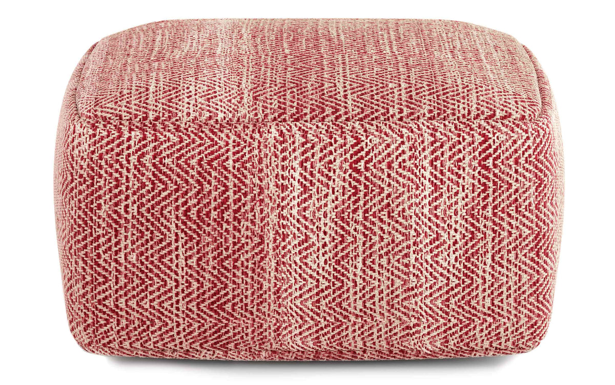Light Teal | Nate Patterned Square Pouf