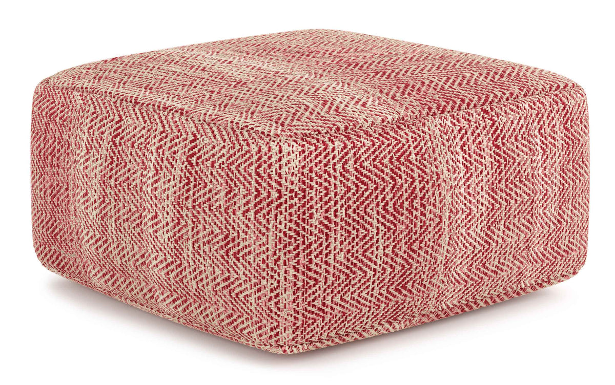 Light Teal | Nate Patterned Square Pouf