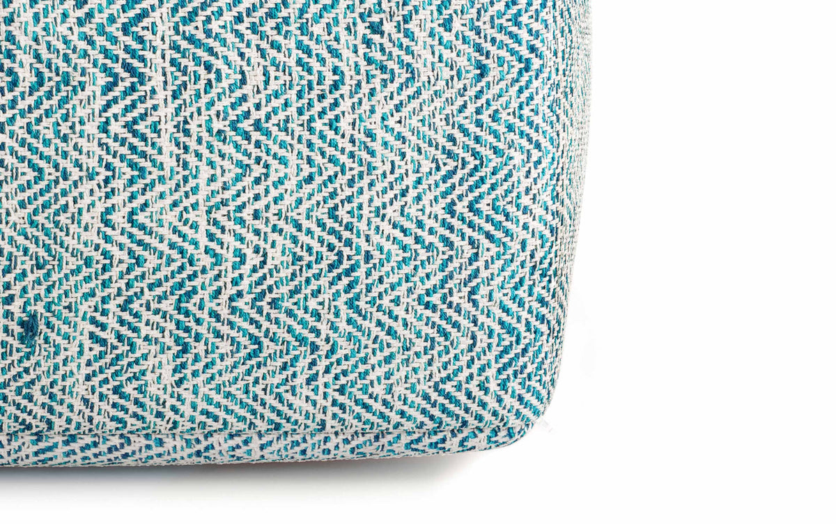 Light Teal | Nate Patterned Square Pouf