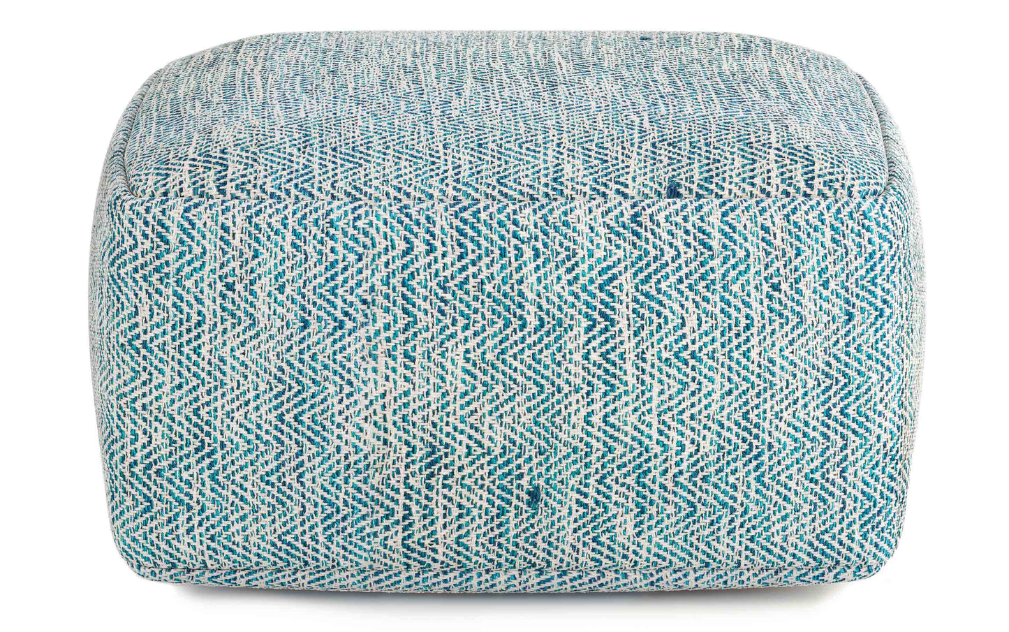 Light Teal | Nate Patterned Square Pouf