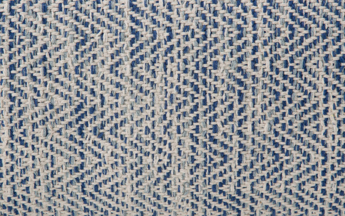 Blue | Nate Patterned Square Pouf