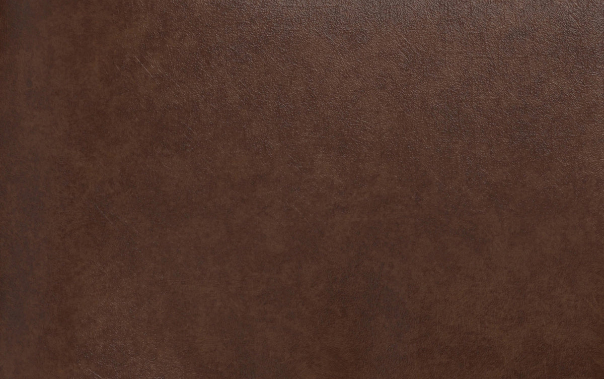 Distressed Dark Brown Distressed Vegan Leather| Brody Square Pouf
