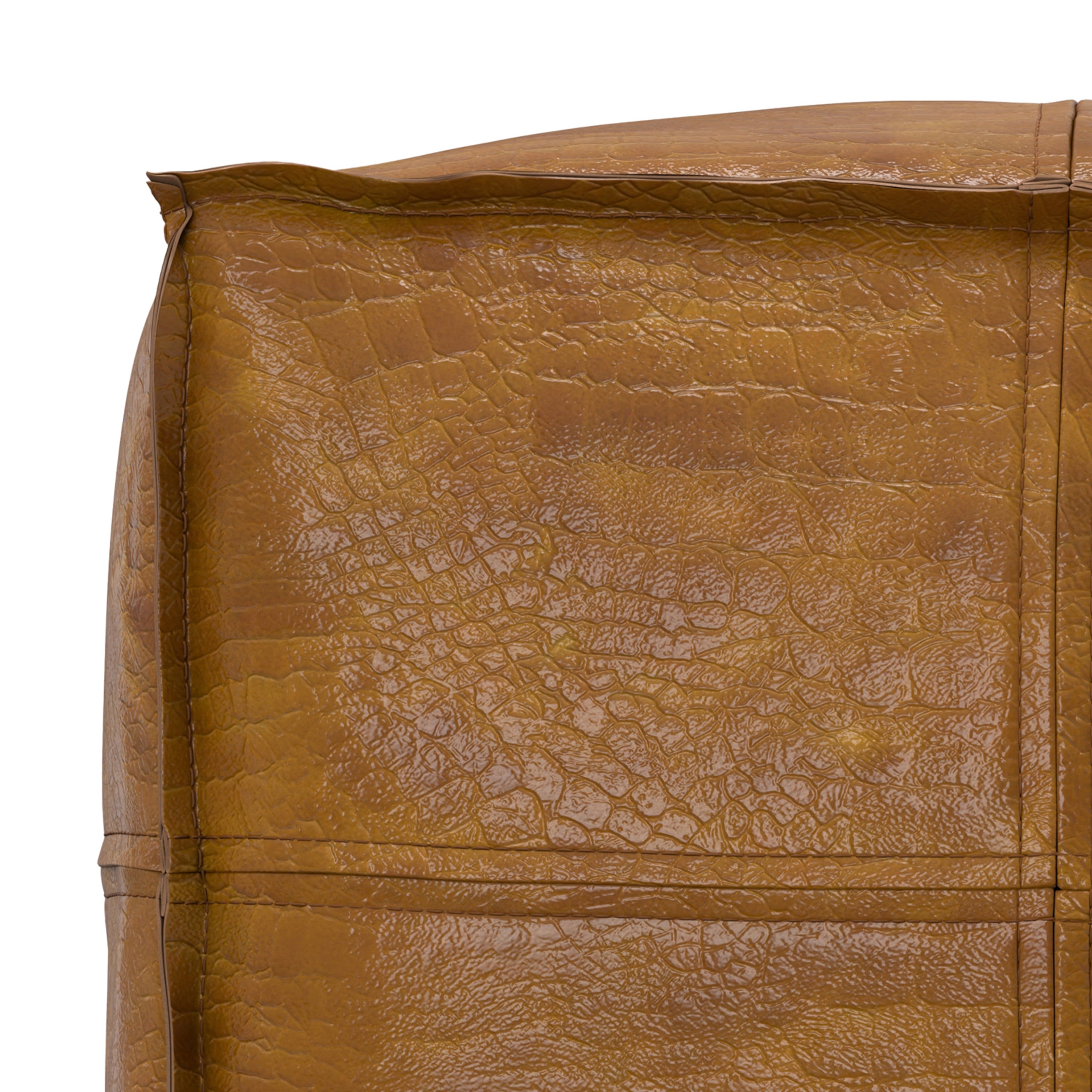 Tan Genuine Leather | Brody Square Pouf in Genuine Leather