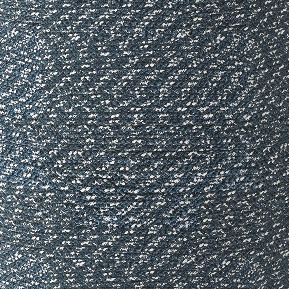Aegean Blue and Natural | Bayley Round Braided Pouf