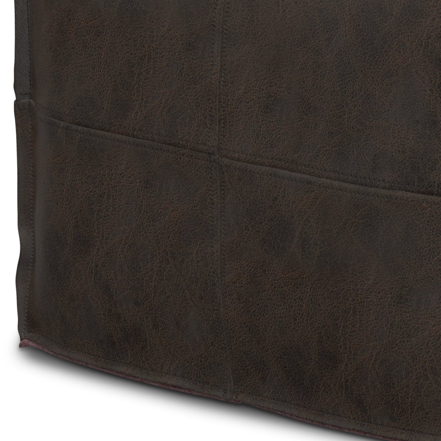 Distressed Dark Brown | Brody 18 inch Square Pouf