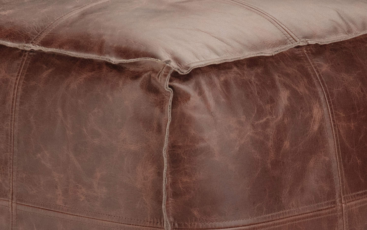 Distressed Brown | Brody 18 inch Square Pouf