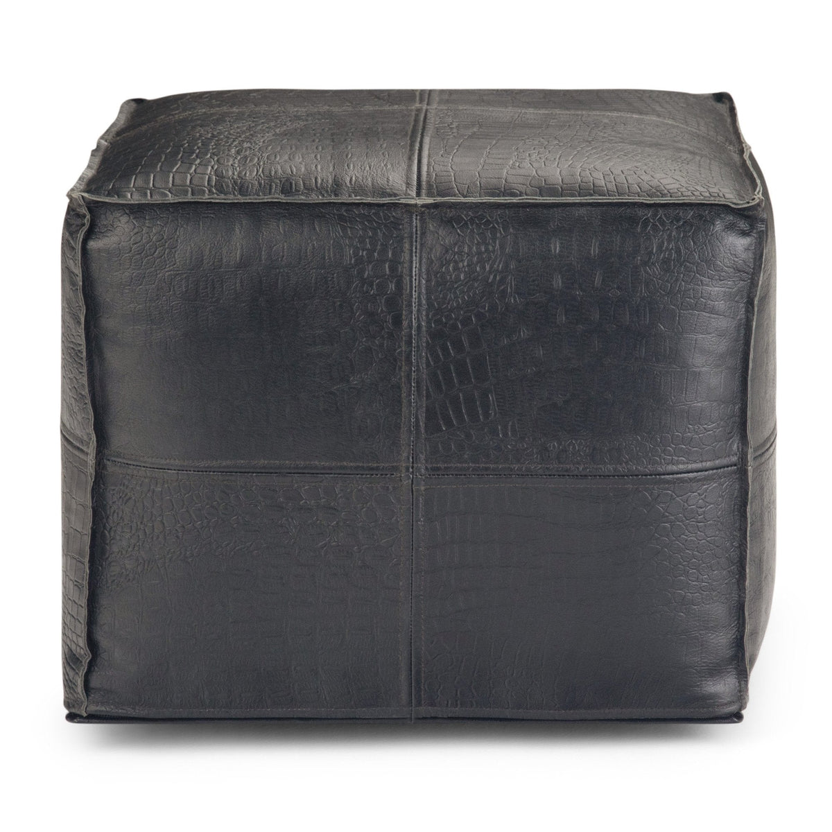 Textured Black | Brody 18 inch Square Pouf