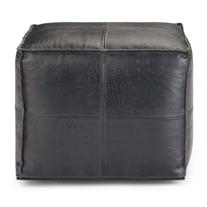 Textured Black | Brody 18 inch Square Pouf