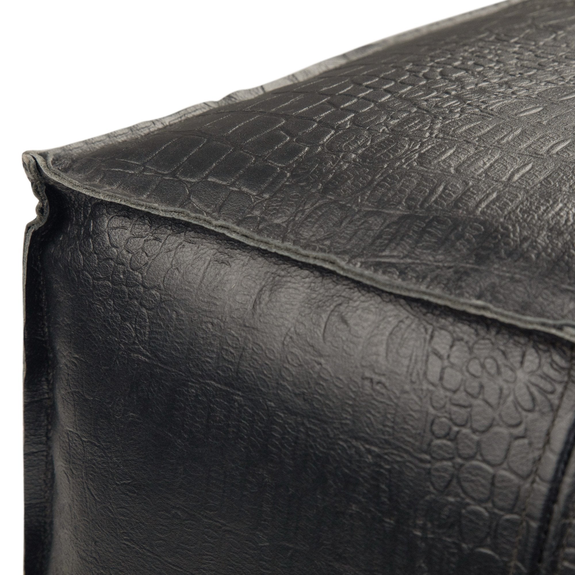 Textured Black | Brody 18 inch Square Pouf