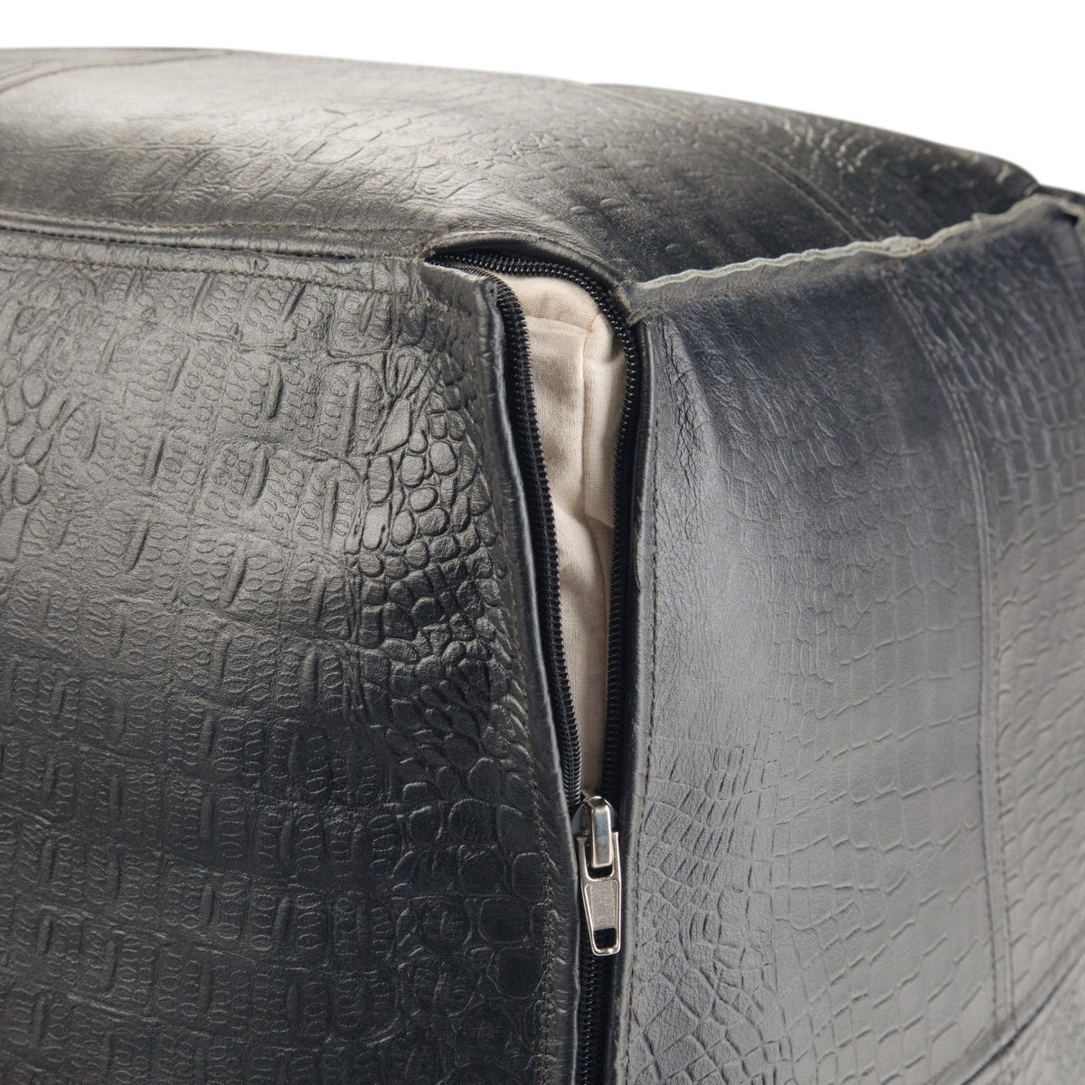 Textured Black | Brody 18 inch Square Pouf