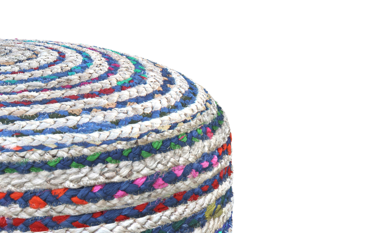Multi-Blue | Margo Round Pouf