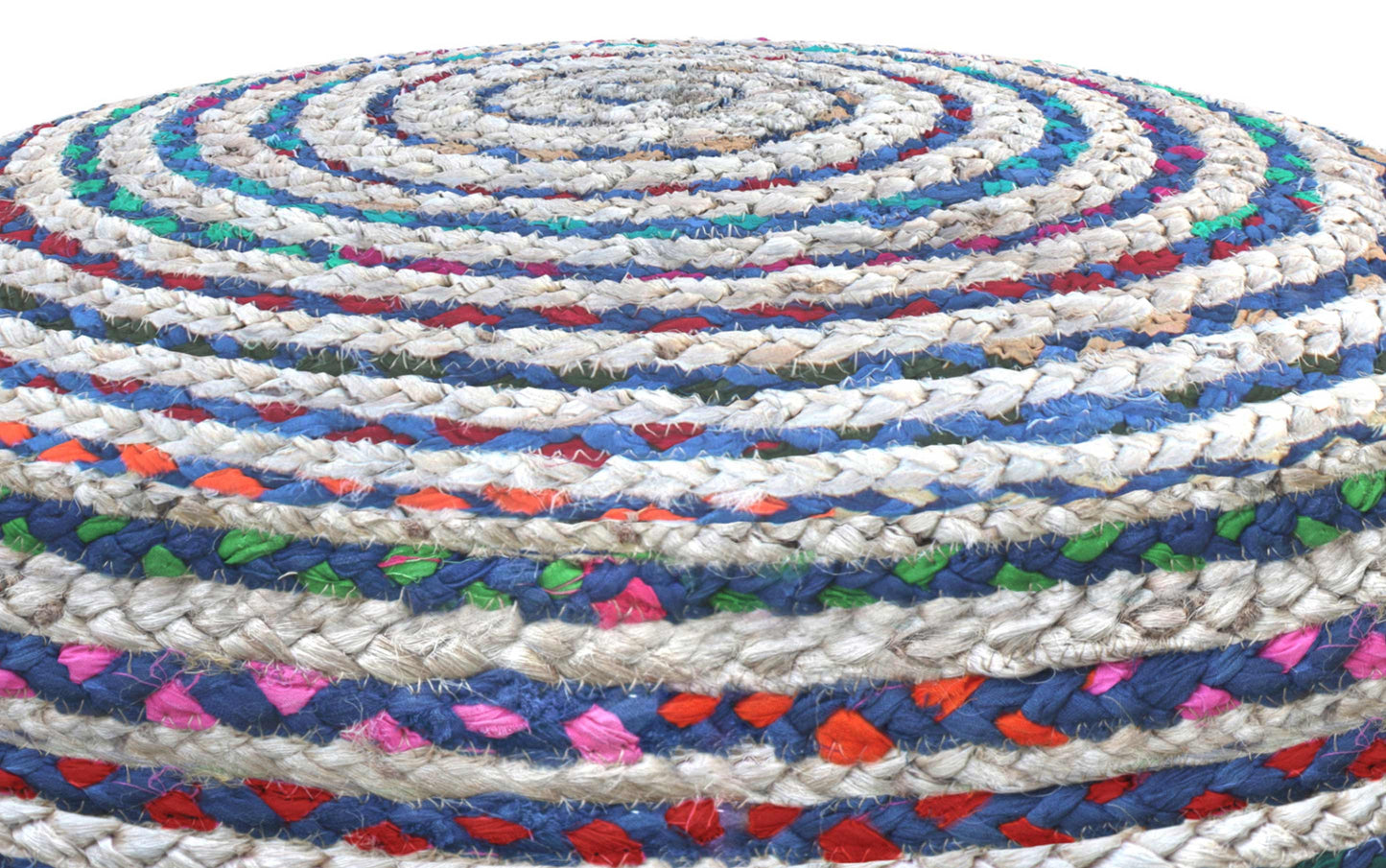 Multi-Blue | Margo Round Pouf