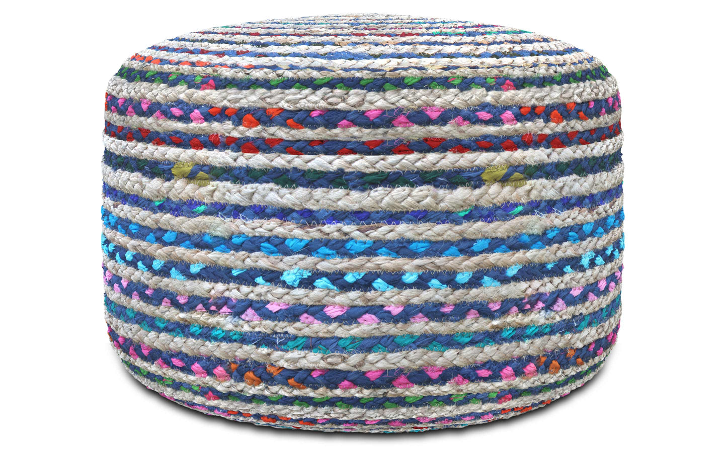 Multi-Blue | Margo Round Pouf
