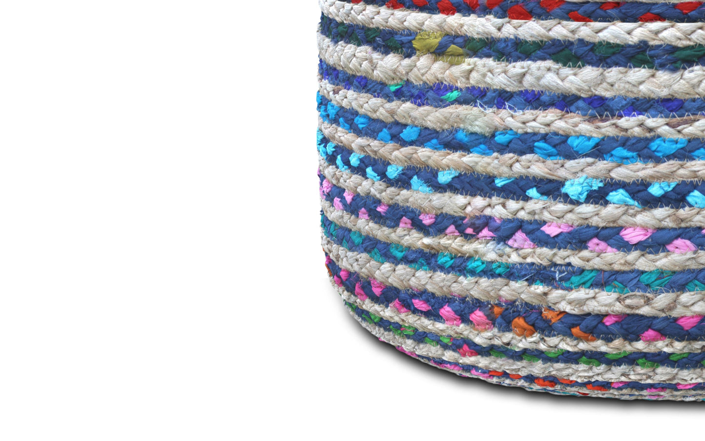 Multi-Blue | Margo Round Pouf