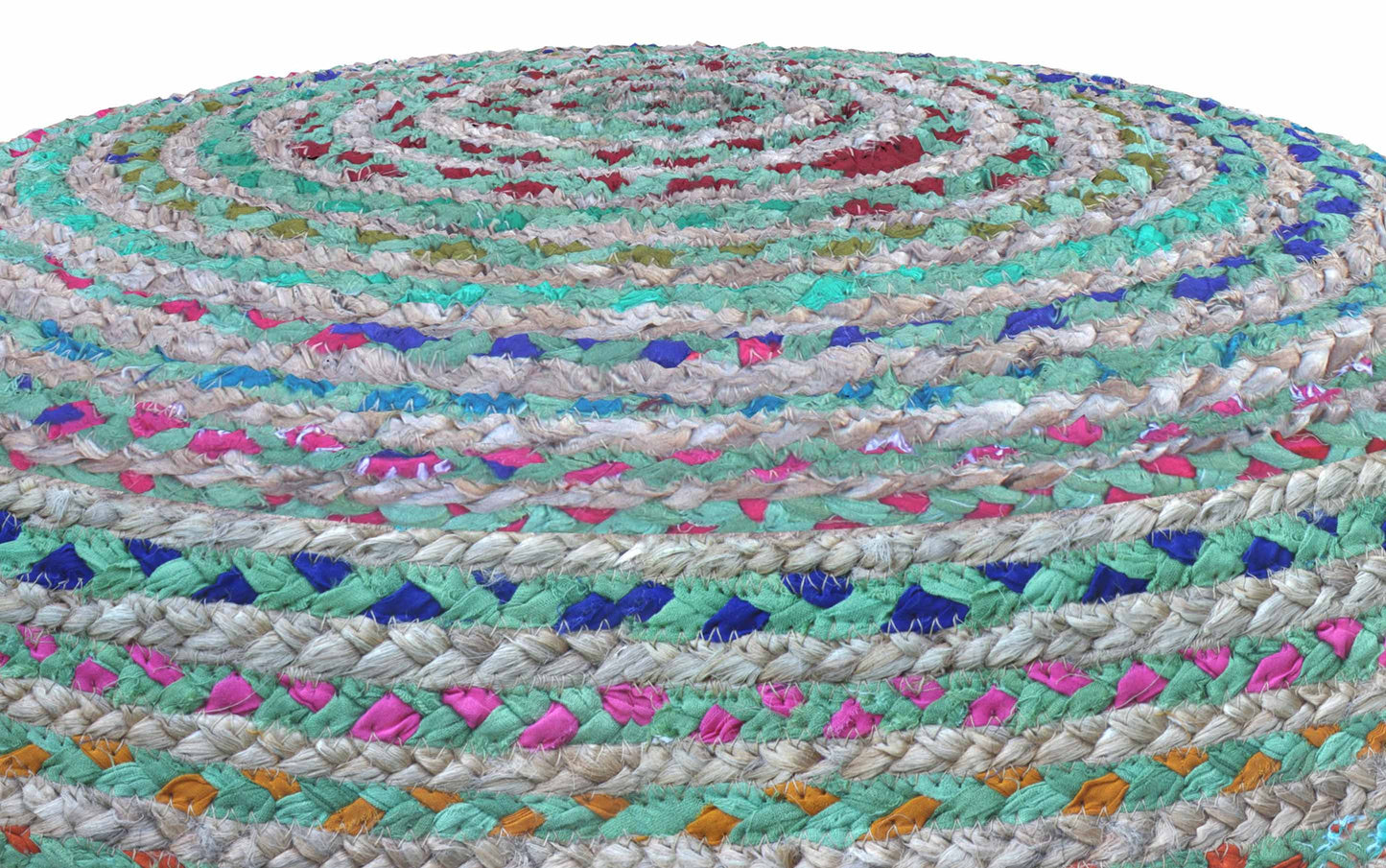 Multi-Blue | Margo Round Pouf