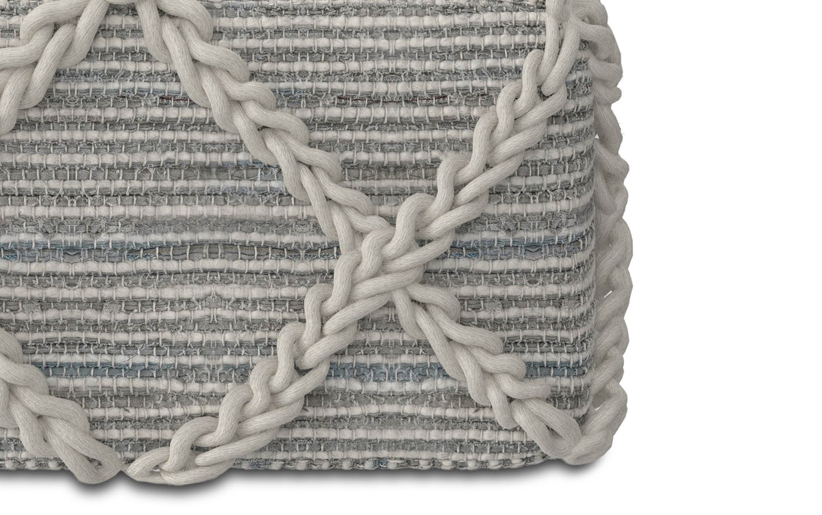 Grey and Natural | Cowan Square Pouf