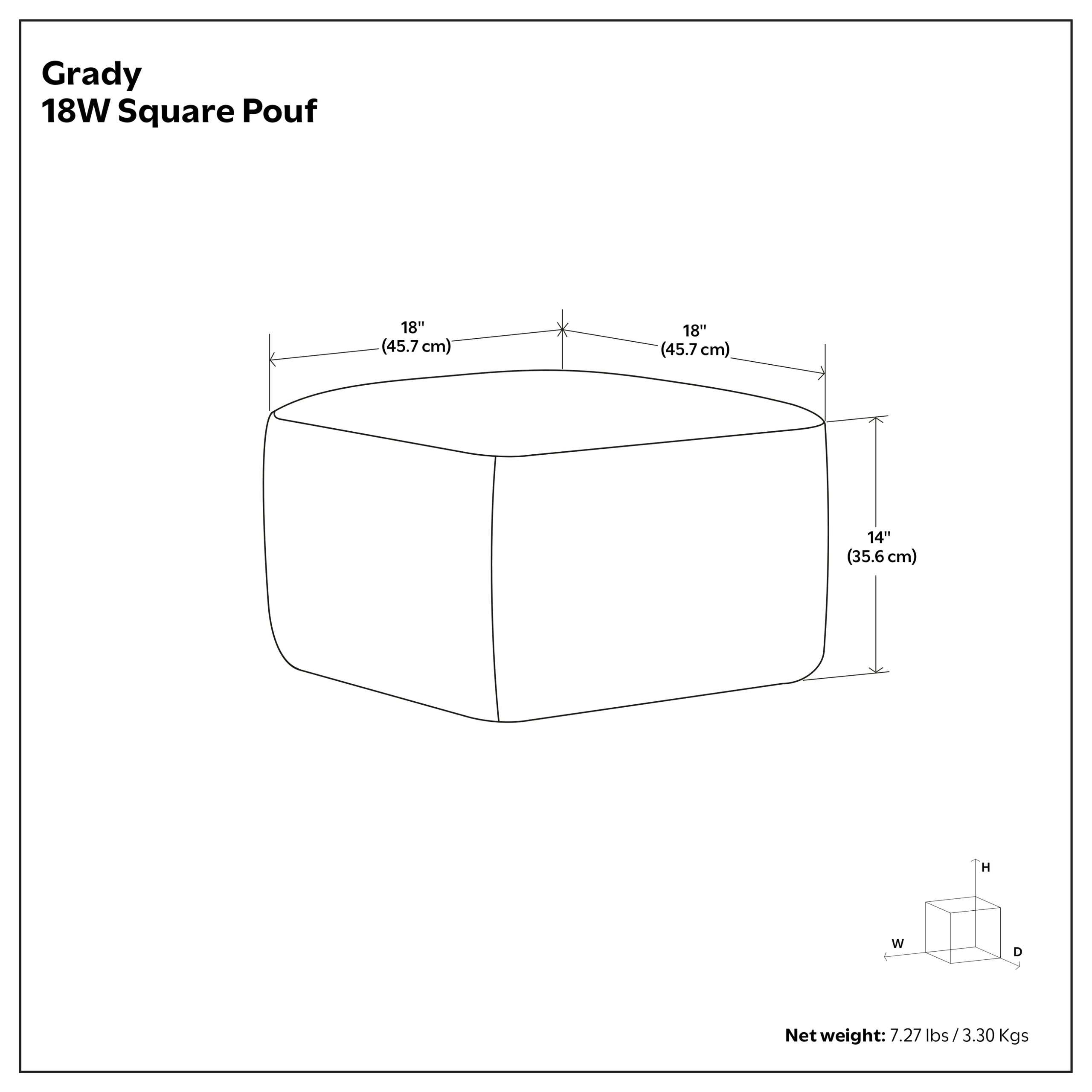 Blue/Natural | Grady Square Pouf