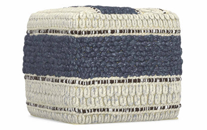 Blue/Natural | Grady Square Pouf