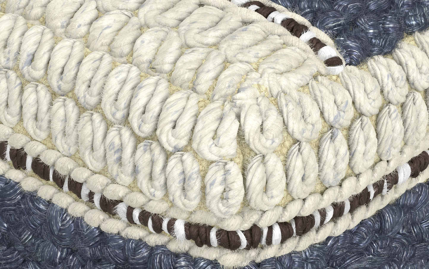 Blue/Natural | Grady Square Pouf