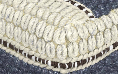 Blue/Natural | Grady Square Pouf