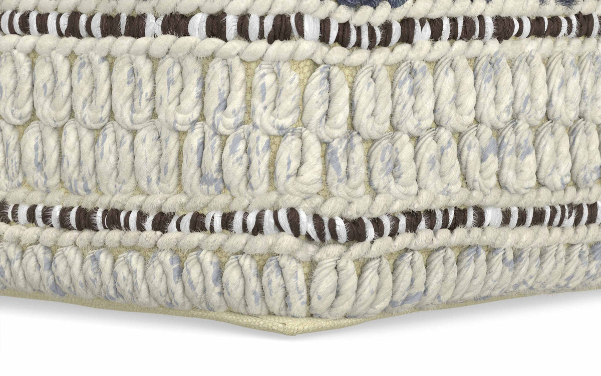 Blue/Natural | Grady Square Pouf