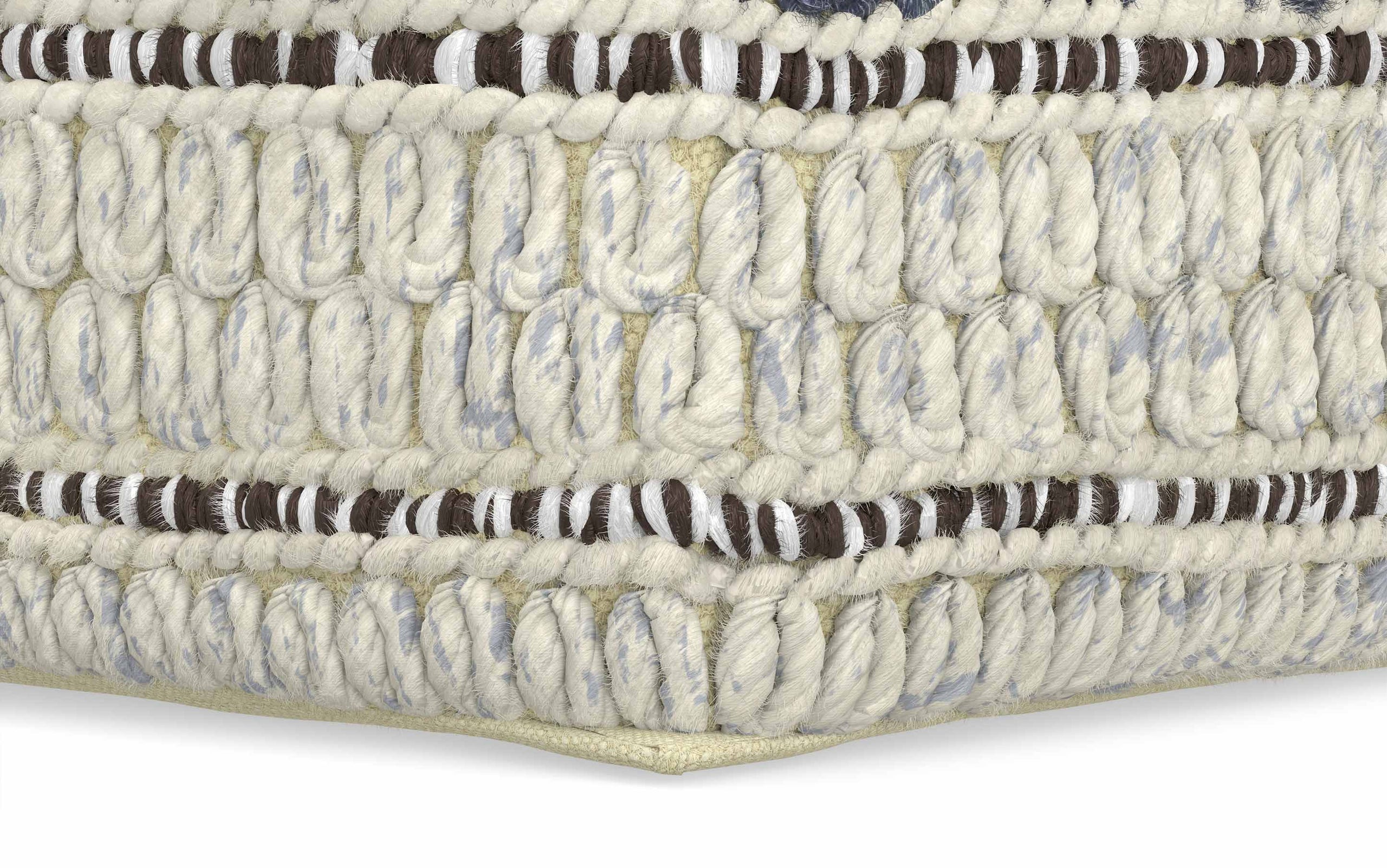 Blue/Natural | Grady Square Pouf