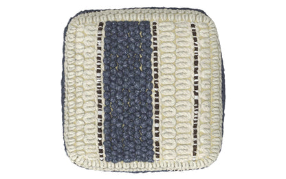 Blue/Natural | Grady Square Pouf
