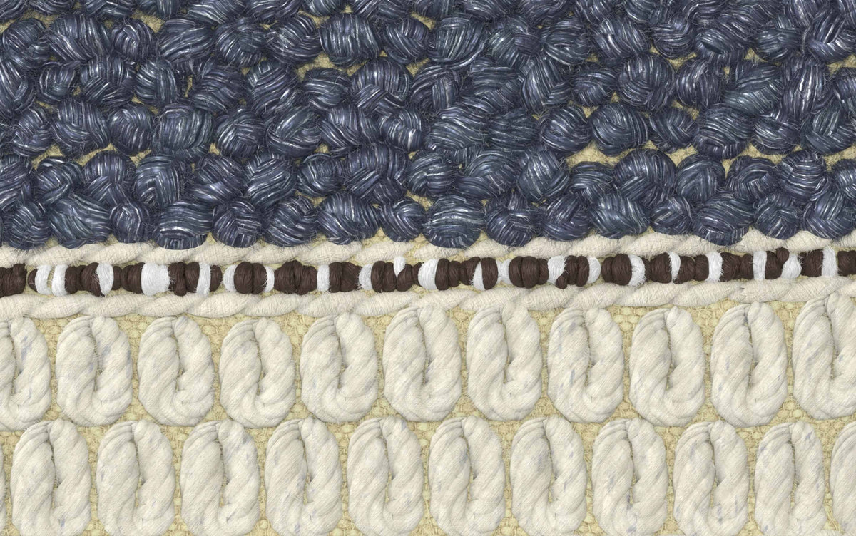 Blue/Natural | Grady Square Pouf