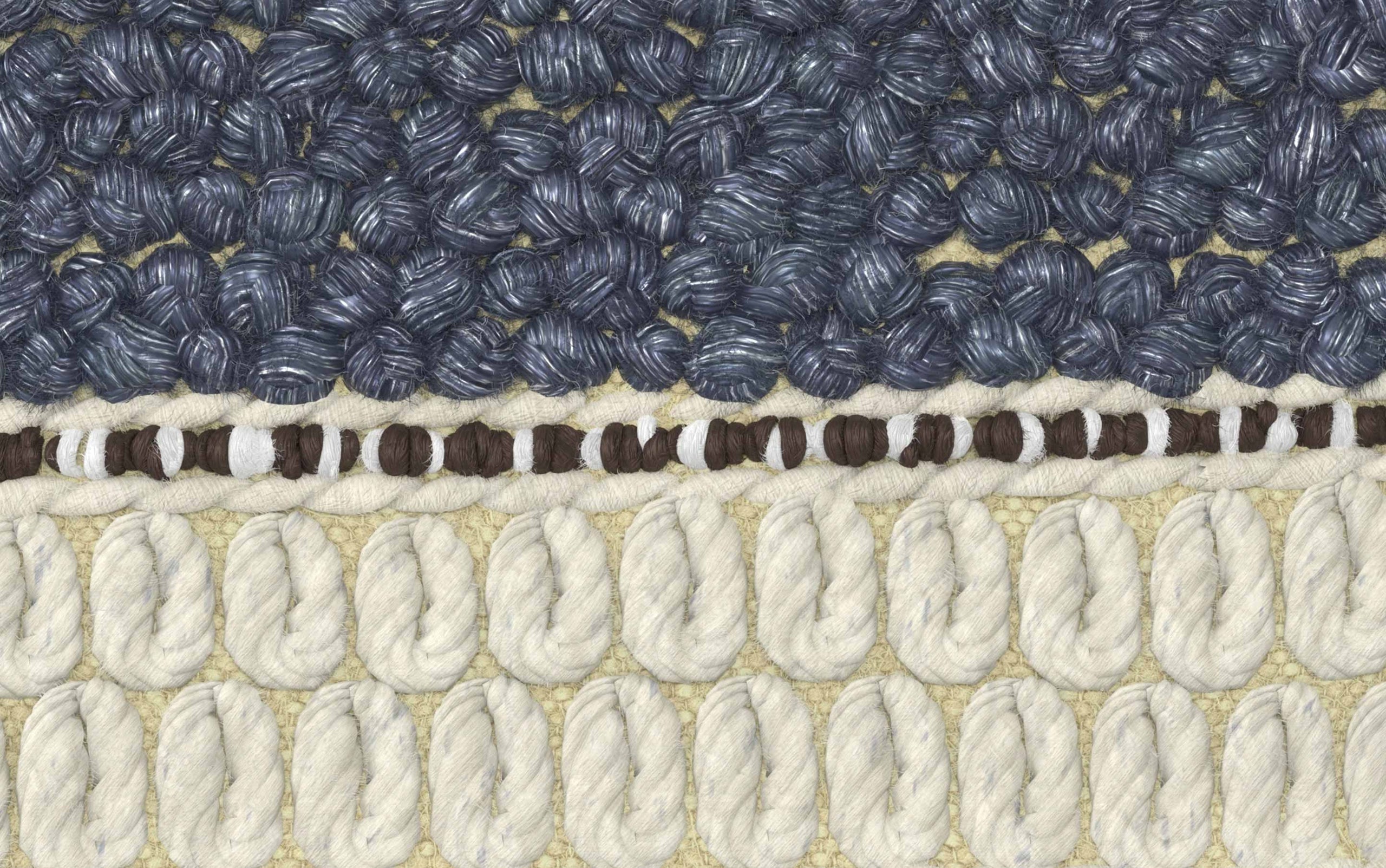 Blue/Natural | Grady Square Pouf