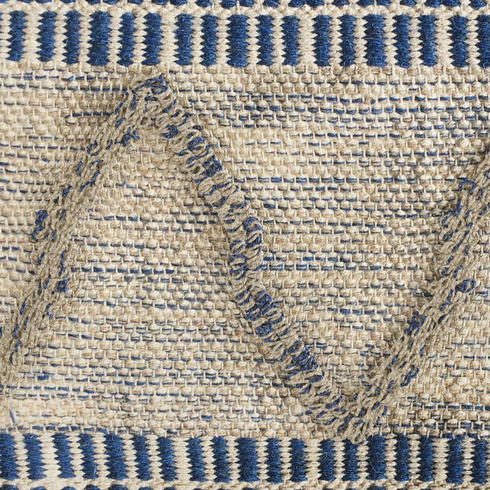 Blue Natural Woven Wool | Sweeney Square Pouf