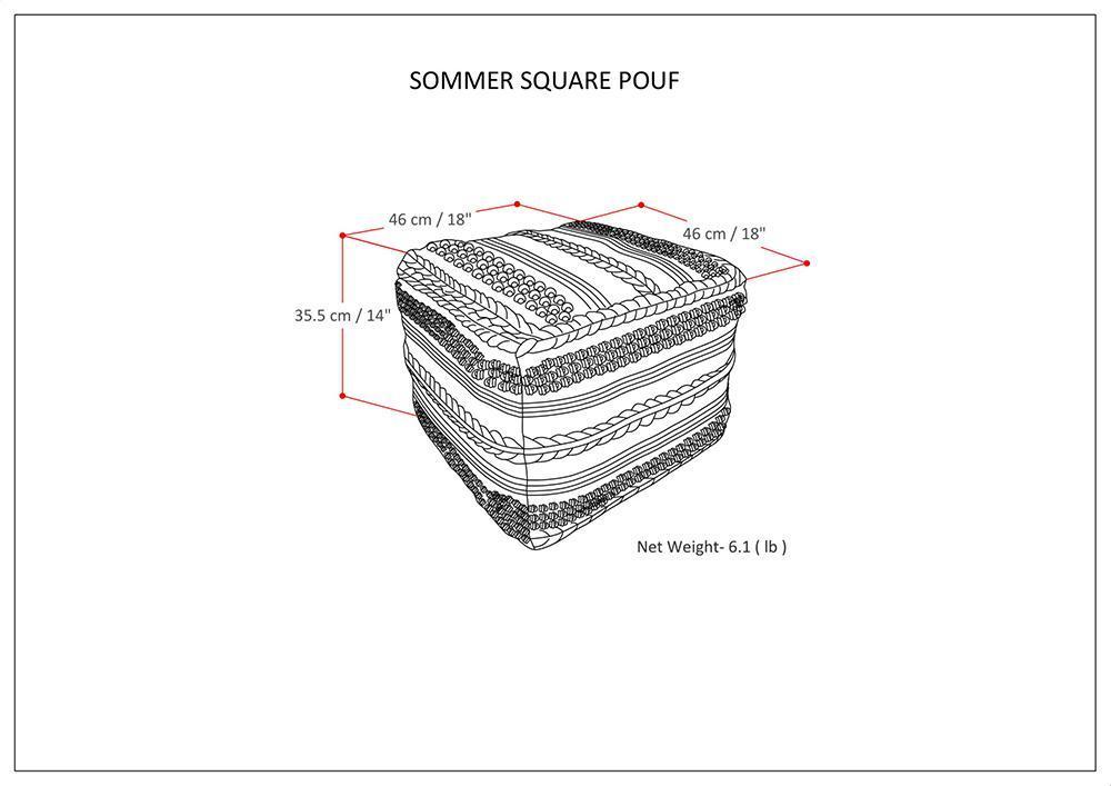 Natural/Cream | Sommer Square Pouf