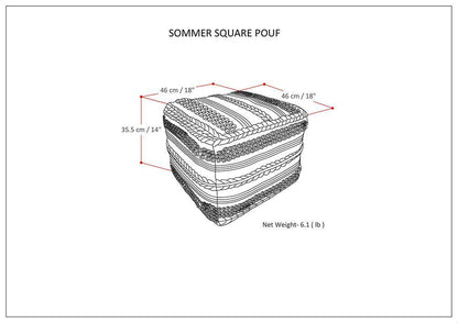 Natural/Cream | Sommer Square Pouf