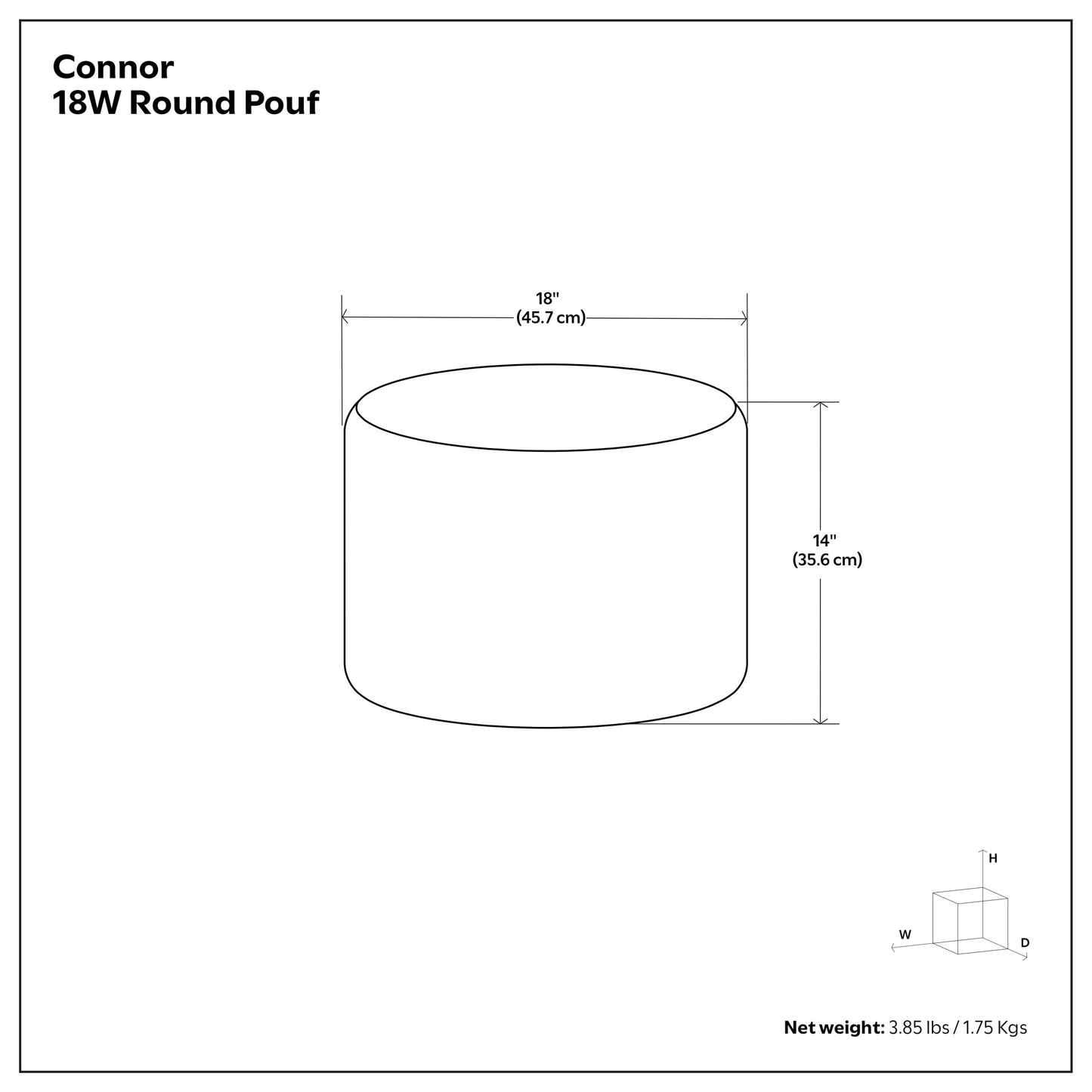 Distressed Navy Blue | Connor Round Leather Pouf