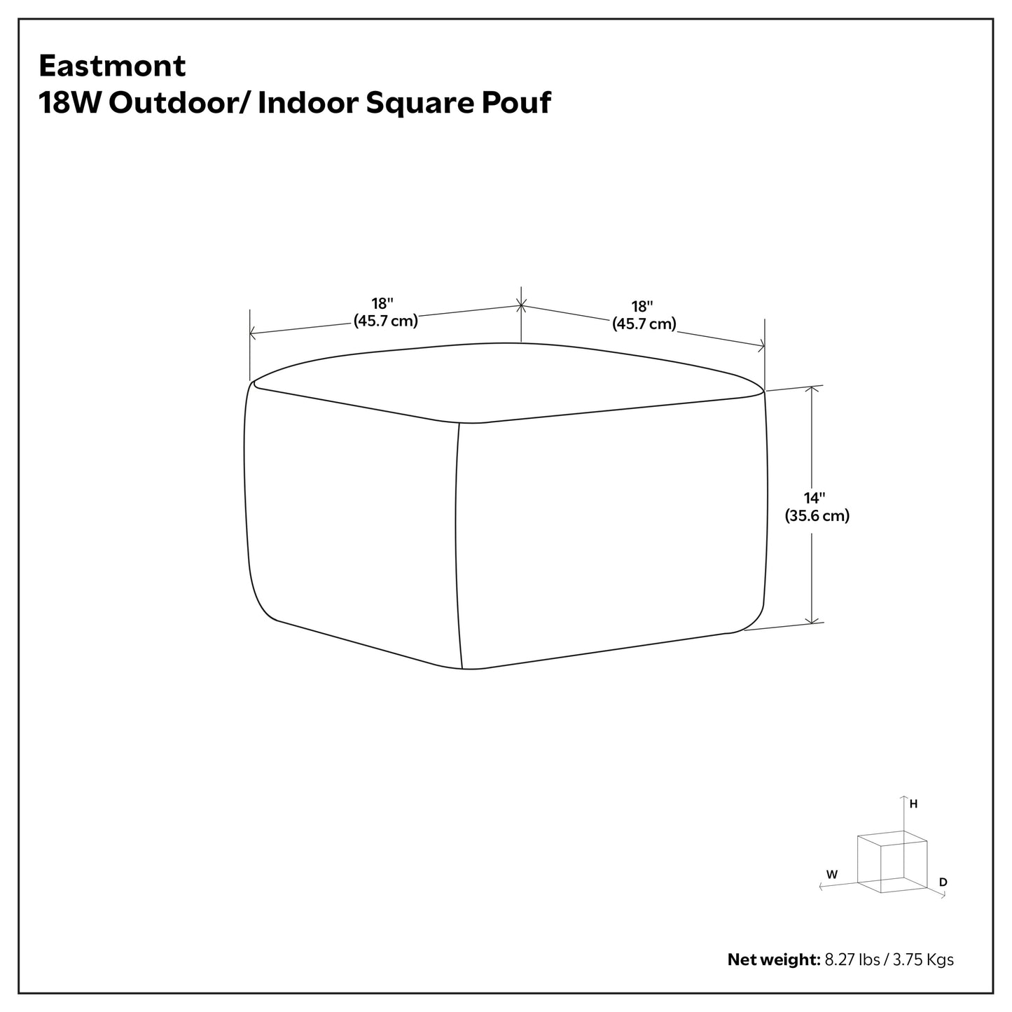 Eastmont Outdoor/Indoor Pouf