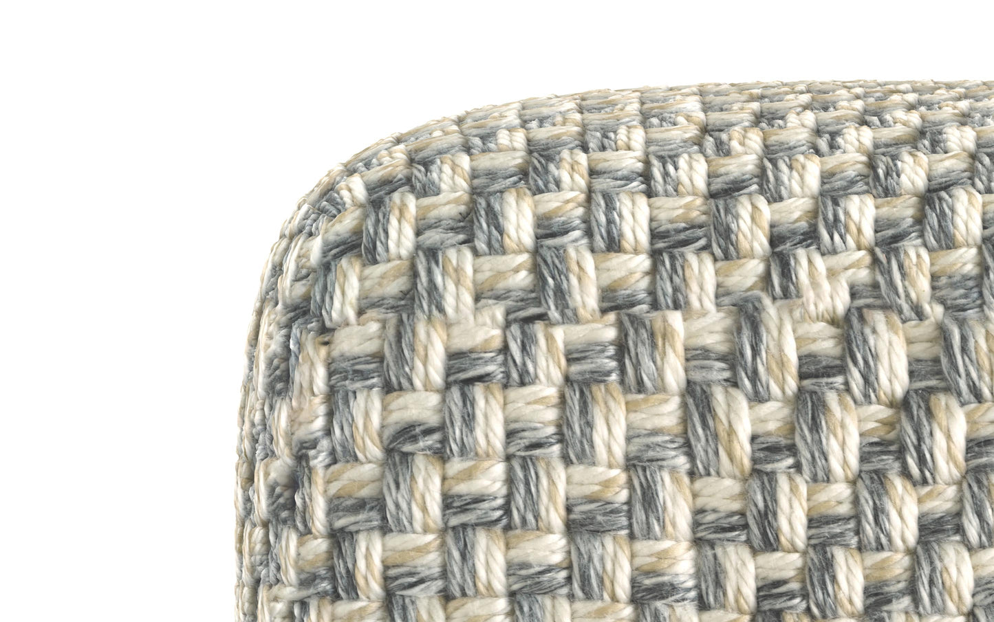 Blue/Beige | Beatrix Square Pouf