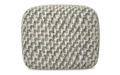 Blue/Beige | Beatrix Square Pouf