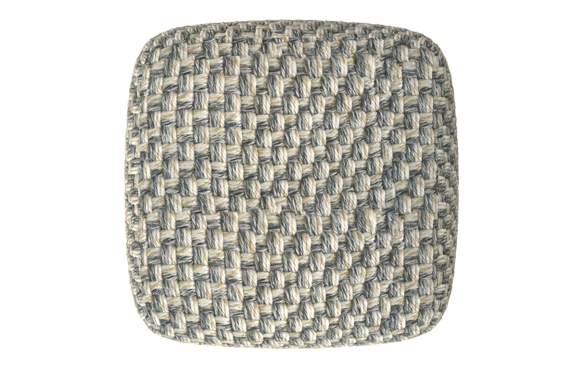 Blue/Beige | Beatrix Square Pouf